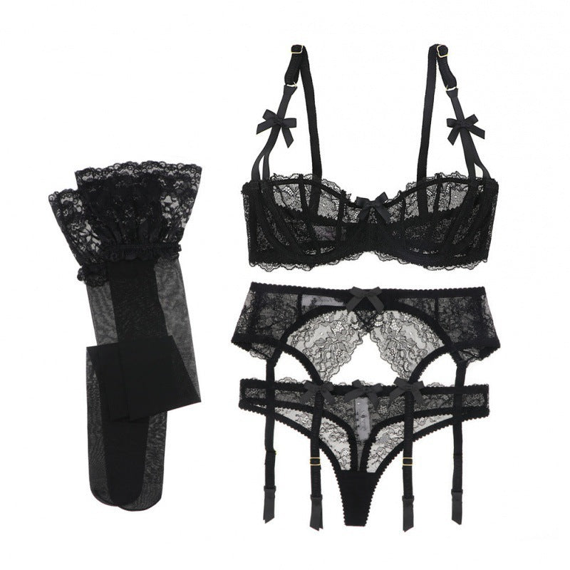 Half Cup  Lace Bra Set Women