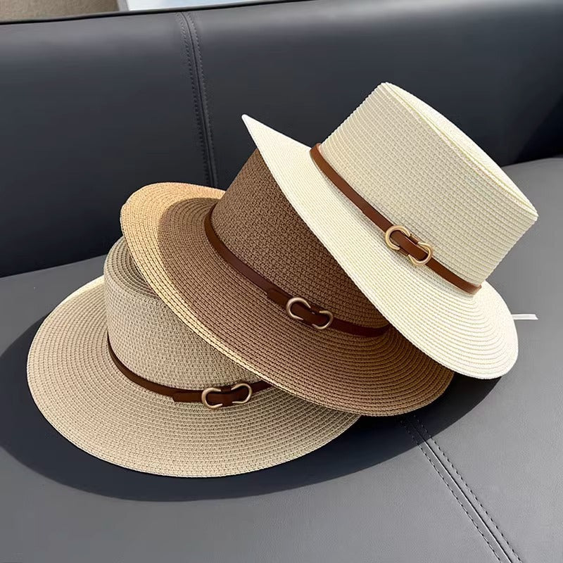 Flat Straw Hat Women&