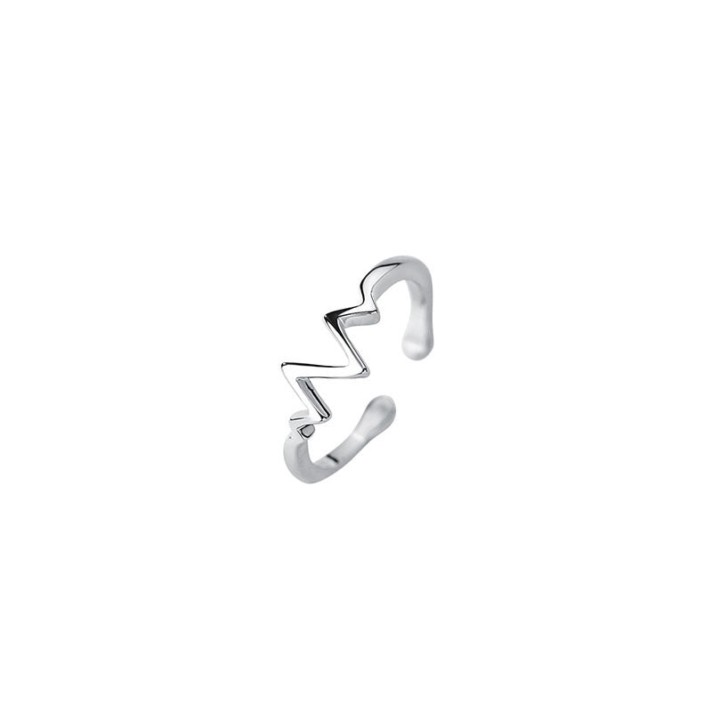 Special-interest Design High-end Fashion Personalized Heartbeat ECG Index Finger Ring