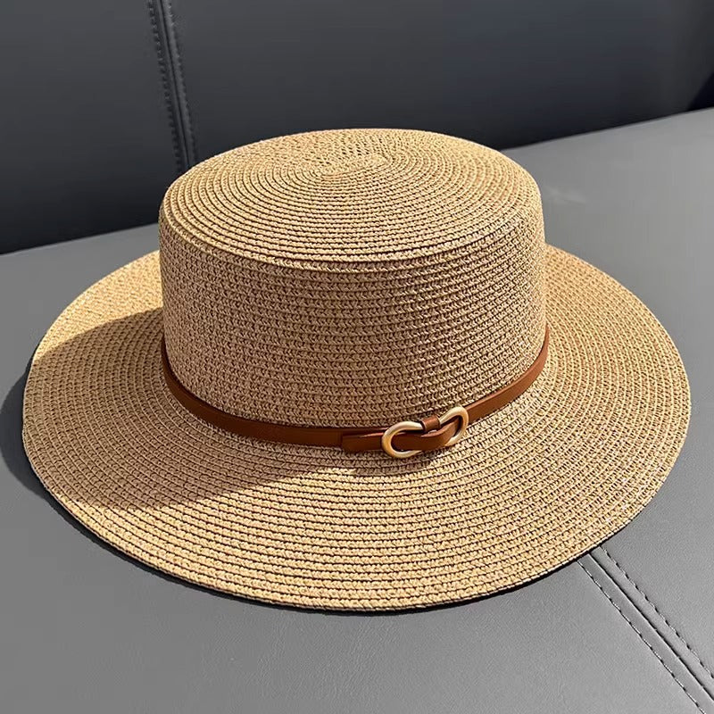 Flat Straw Hat Women&