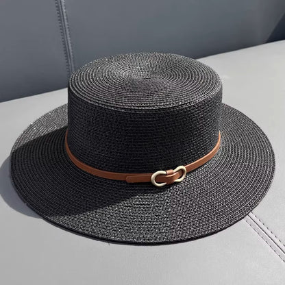 Flat Straw Hat Women&