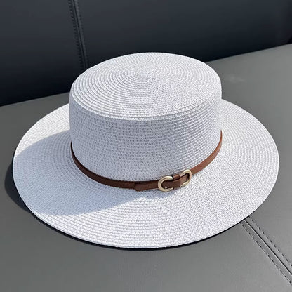 Flat Straw Hat Women&