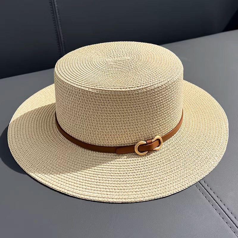 Flat Straw Hat Women&