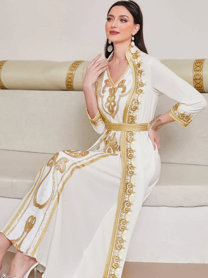 Ramadan White Muslim Abaya Dubai Turkey Islam Arabic Hijab Dress Jalabiya African Dresses For Women Robe Femme Musulmane Kaftans