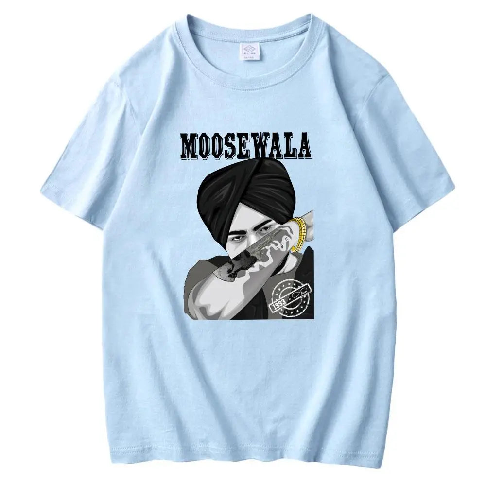 Sidhu Moose Wala  Men T Shirt Short Sleeve Indian Rapper Hip Hop Tees 2022 Summer 100 Cotton O-neck Casual Women Tops Streetwear