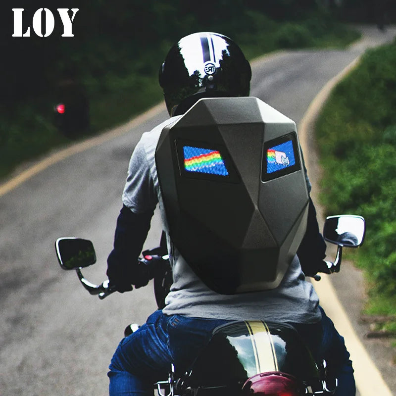 New LOY LED Knight Cycling Backpack with Eye Mochilas para motocicletas Waterproof Laptops Motorcycle Helmet Bags Saco Moto