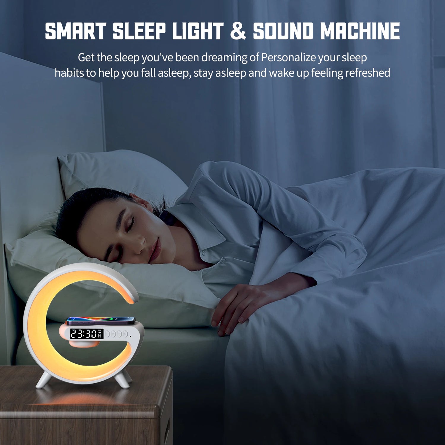 G-station multifunctional wireless Bluetooth speaker with 15W wireless fast charging alarm clock, intelligent desk lamp