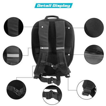 LOY Knight Riding Backpack with Eyes Motorcycle Helmet Full Helmet Bluetooth APP Control Waterproof LED Hard Case Laptop Bag