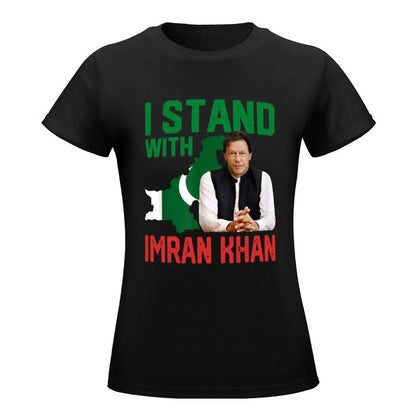 I stand with Imran Khan T-Shirt cute clothes female plus size tops tees cotton t shirts Women