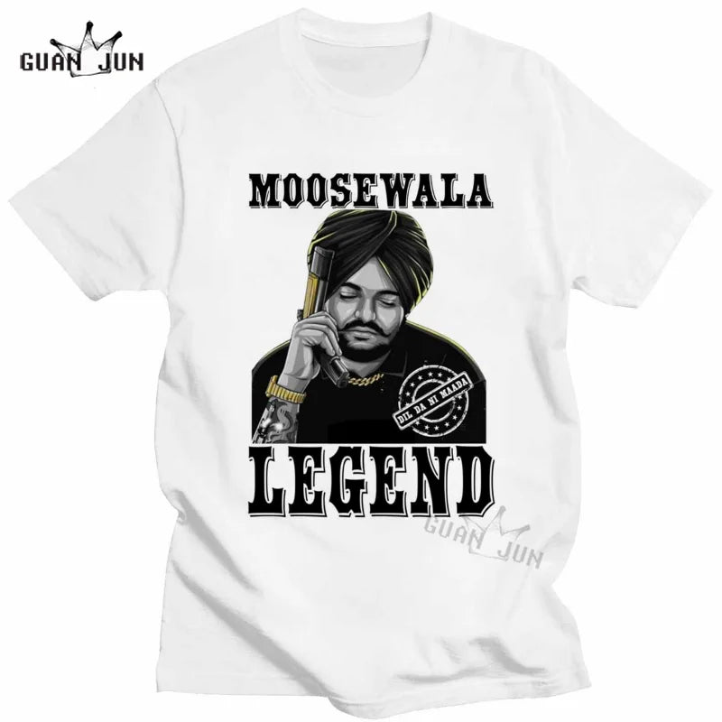 Indian Rapper Sidhu Moose Wala Men T Shirts Crewneck Loose T-Shirt Short Sleeve Hip Hop Streetwear Casual Unisex Cotton T-shirts