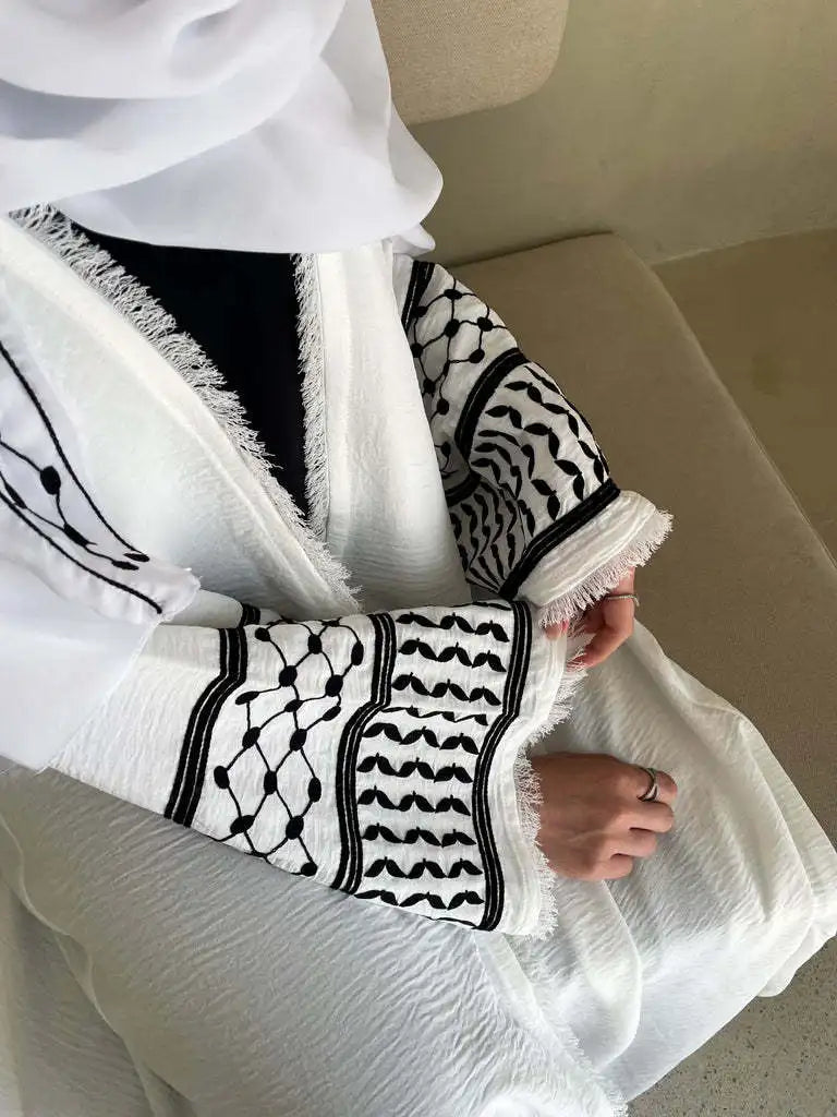 Fashion Embroidery Kimono Oversized Muslim Robe abaya syari female full length Taseel Muslim abaya Worship Service abayas wy1969