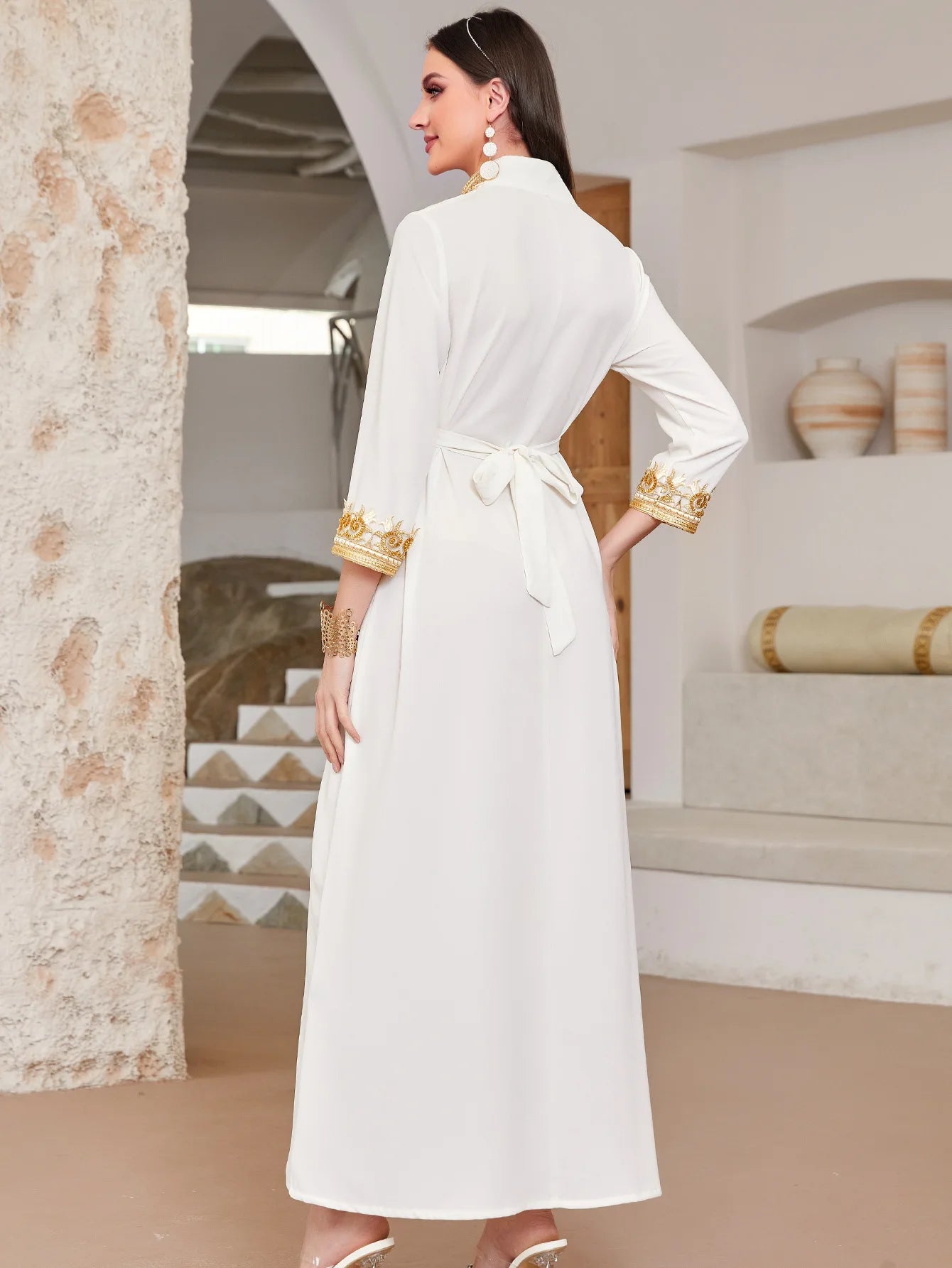 Ramadan White Muslim Abaya Dubai Turkey Islam Arabic Hijab Dress Jalabiya African Dresses For Women Robe Femme Musulmane Kaftans