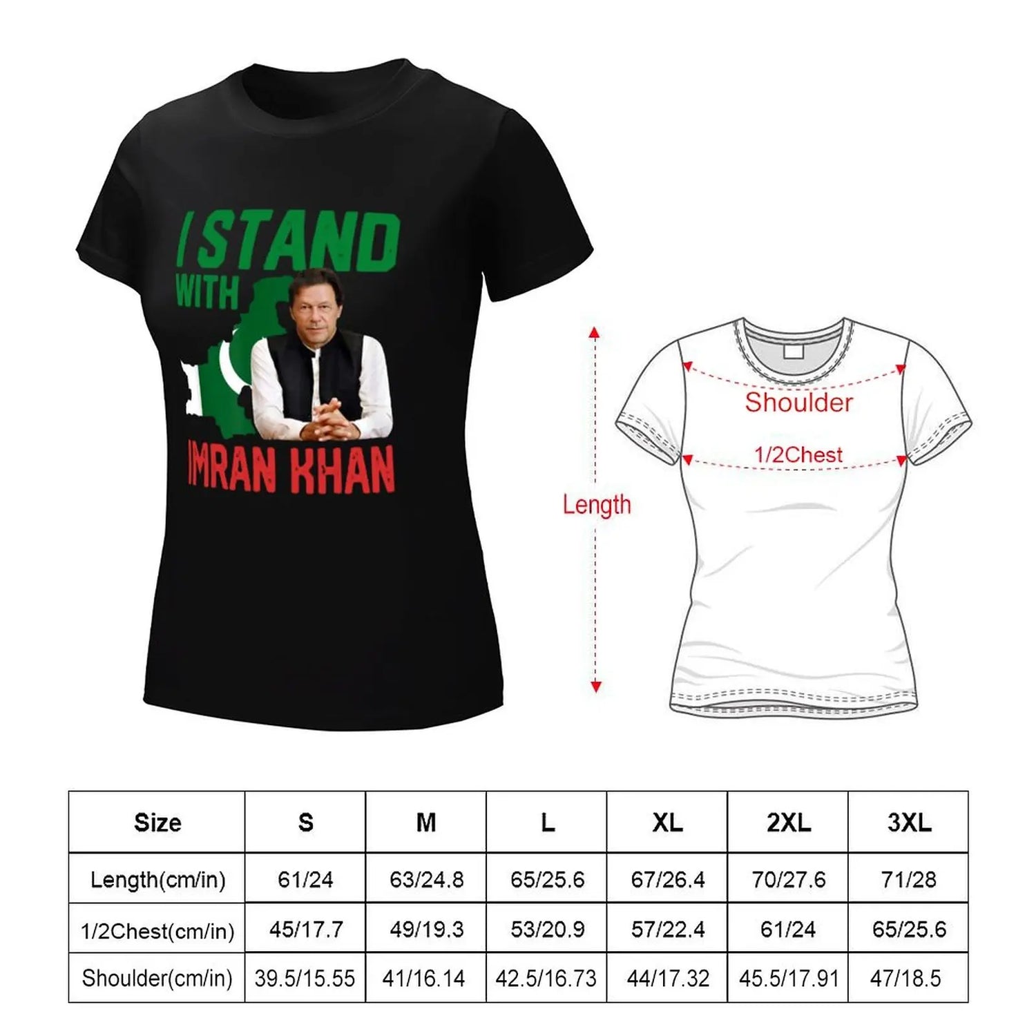 I stand with Imran Khan T-Shirt cute clothes female plus size tops tees cotton t shirts Women