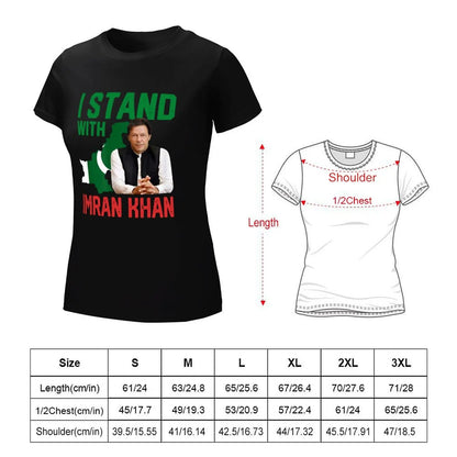 I stand with Imran Khan T-Shirt cute clothes female plus size tops tees cotton t shirts Women