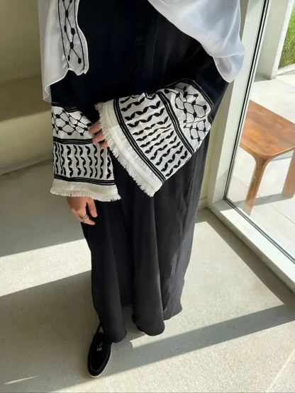 Fashion Embroidery Kimono Oversized Muslim Robe abaya syari female full length Taseel Muslim abaya Worship Service abayas wy1969