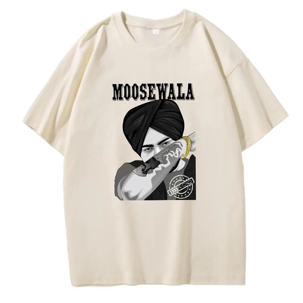 Sidhu Moose Wala  Men T Shirt Short Sleeve Indian Rapper Hip Hop Tees 2022 Summer 100 Cotton O-neck Casual Women Tops Streetwear