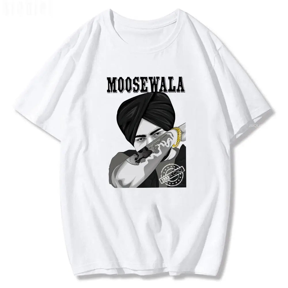 Sidhu Moose Wala  Men T Shirt Short Sleeve Indian Rapper Hip Hop Tees 2022 Summer 100 Cotton O-neck Casual Women Tops Streetwear