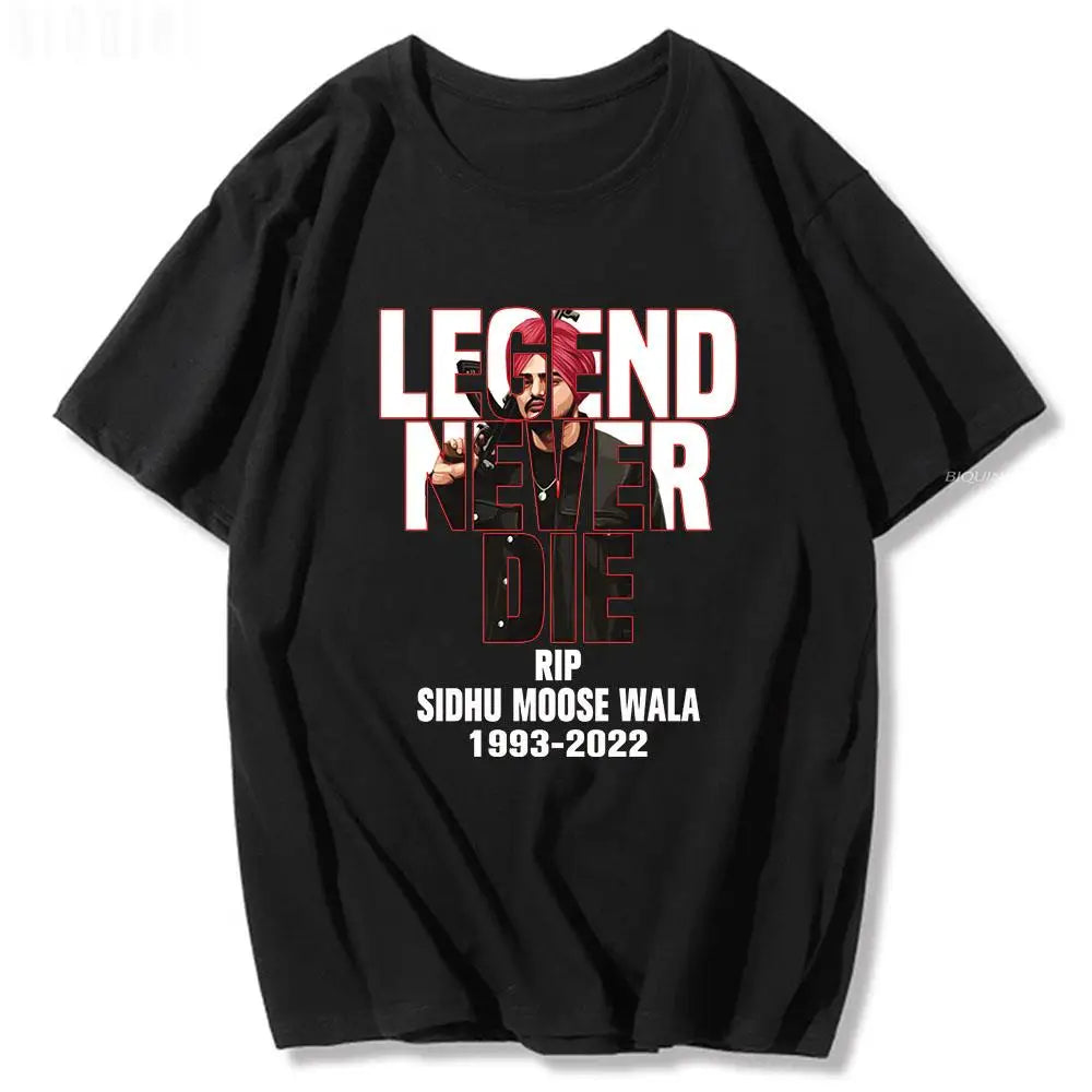 Sidhu Moose Wala T Shirt Indian Rapper100% Cotton Short Sleeve Tops 2022 Summer New Arrival Streetwear Hip Hop Unisex Print Miss