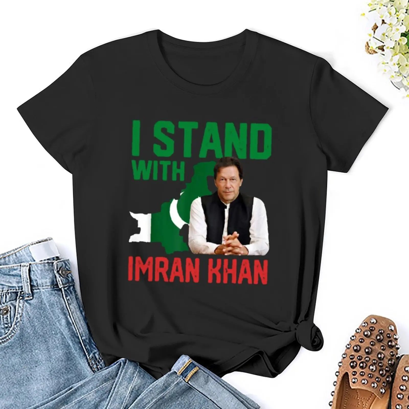 I stand with Imran Khan T-Shirt cute clothes female plus size tops tees cotton t shirts Women