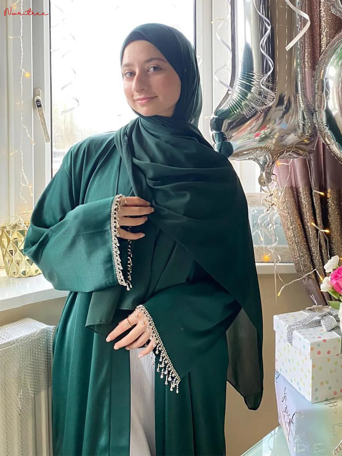 Latest diamond beading Kimono Muslim Robe abaya syari female full length Tassel Muslim abaya Worship Service abayas Sets wy1673w