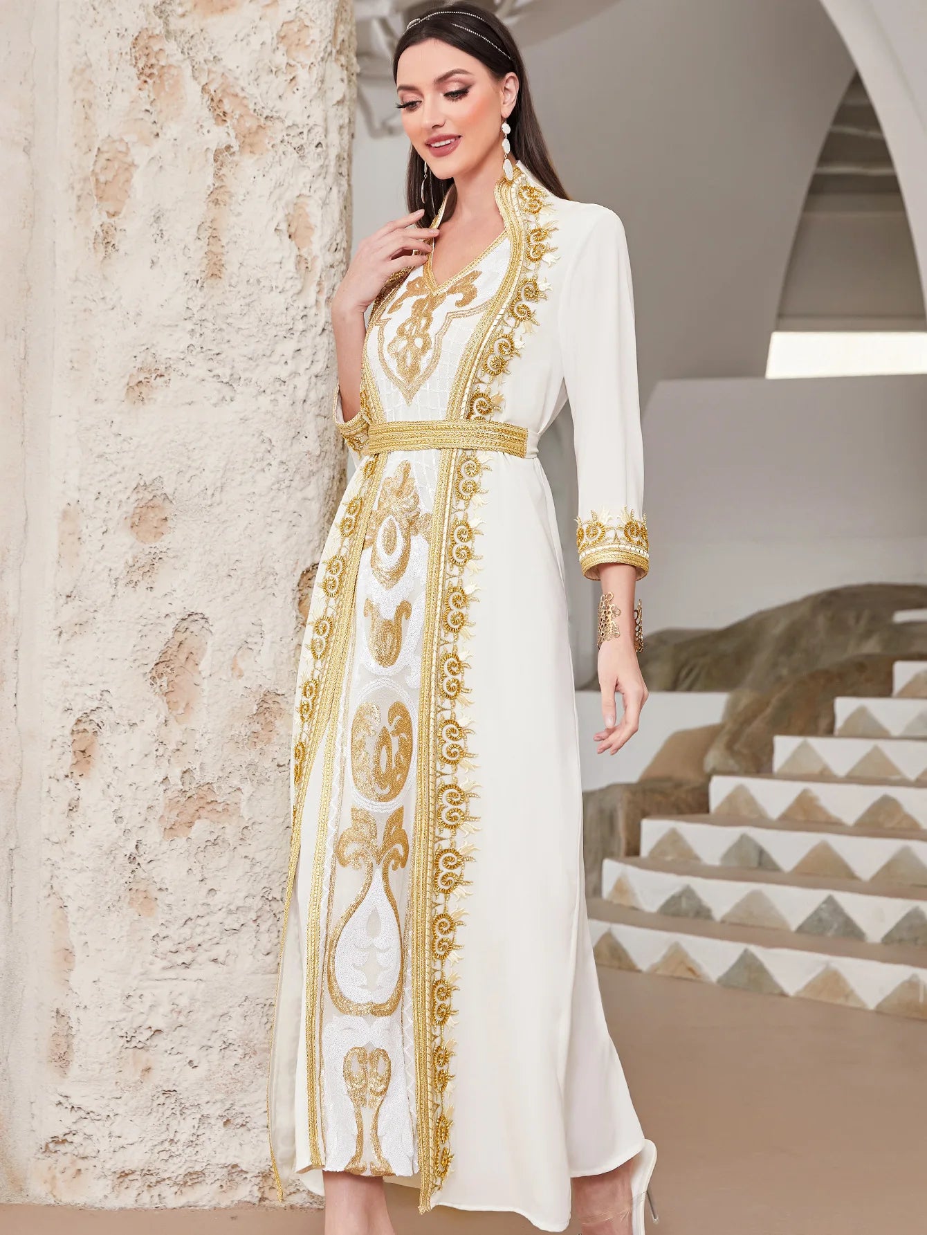 Ramadan White Muslim Abaya Dubai Turkey Islam Arabic Hijab Dress Jalabiya African Dresses For Women Robe Femme Musulmane Kaftans