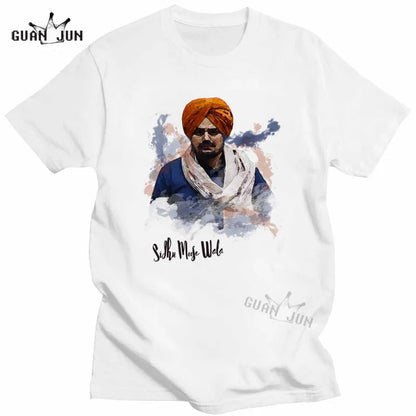 Indian Rapper Sidhu Moose Wala Men T Shirts Crewneck Loose T-Shirt Short Sleeve Hip Hop Streetwear Casual Unisex Cotton T-shirts