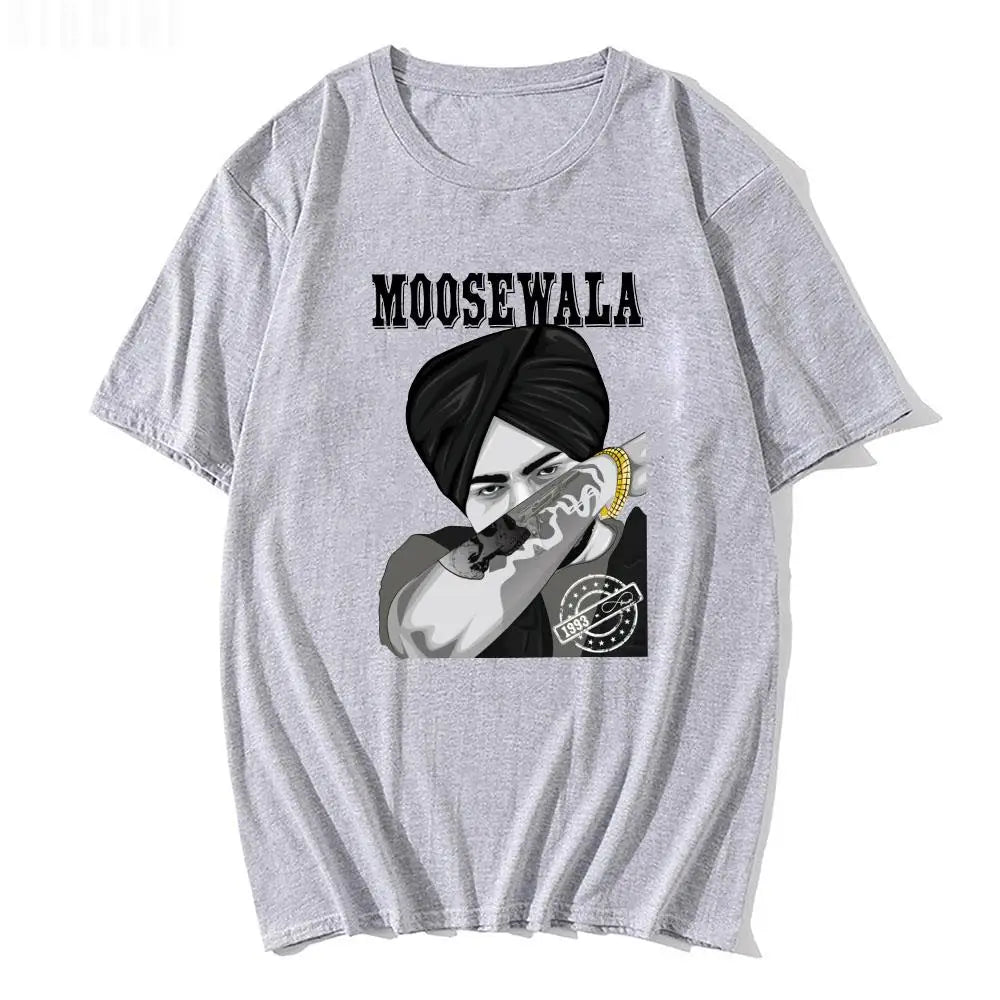 Sidhu Moose Wala  Men T Shirt Short Sleeve Indian Rapper Hip Hop Tees 2022 Summer 100 Cotton O-neck Casual Women Tops Streetwear