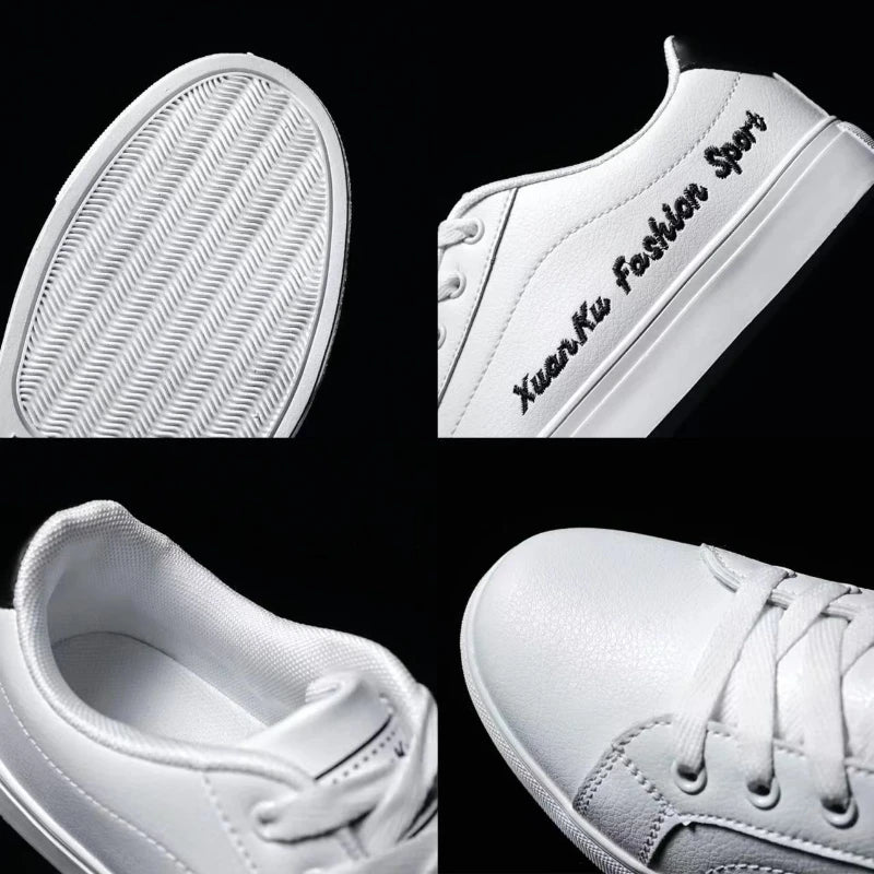 New White Shoes for Men Summer Brand Men Breathable Lace-up Casual Shoes Men&