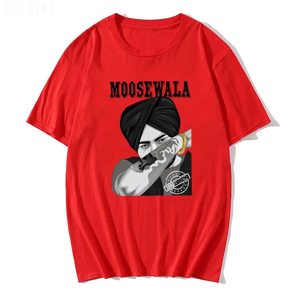 Sidhu Moose Wala  Men T Shirt Short Sleeve Indian Rapper Hip Hop Tees 2022 Summer 100 Cotton O-neck Casual Women Tops Streetwear