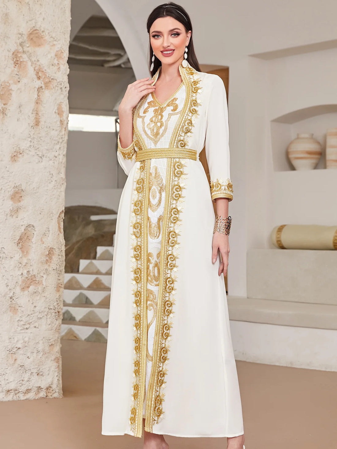 Ramadan White Muslim Abaya Dubai Turkey Islam Arabic Hijab Dress Jalabiya African Dresses For Women Robe Femme Musulmane Kaftans