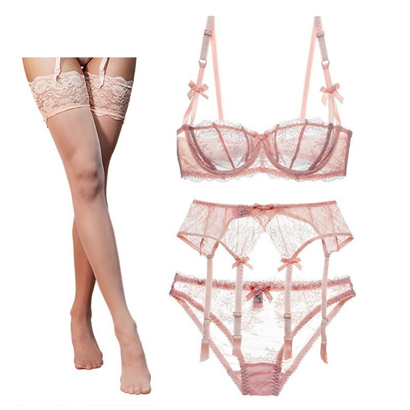 Half Cup  Lace Bra Set Women