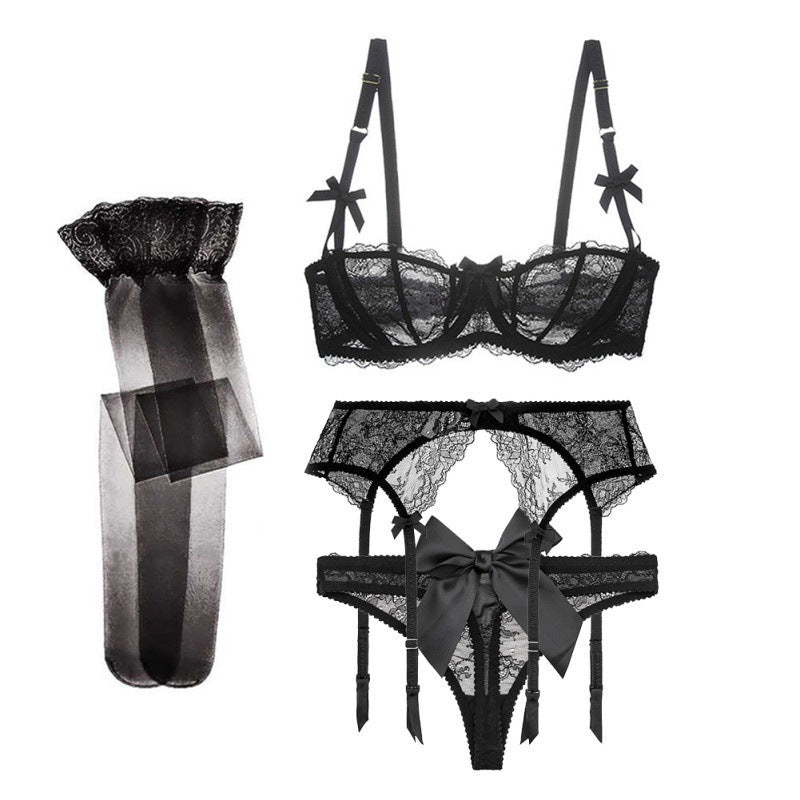 Half Cup  Lace Bra Set Women