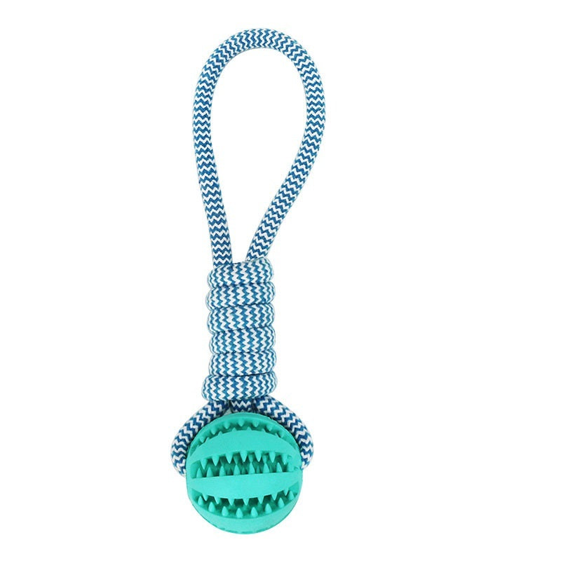 Dog Toys Treat Balls Interactive Hemp Rope Rubber Leaking Balls For Small Dogs Chewing Bite Resistant Toys Pet Tooth Cleaning Bite Resistant Toy Ball For Pet Dogs Puppy